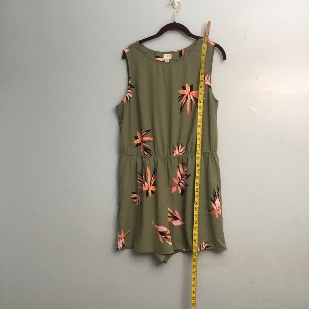 A NEW DAY Olive Green Floral Romper